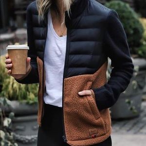 Patchwork Contrast Color Slim-Fit Down Jacket